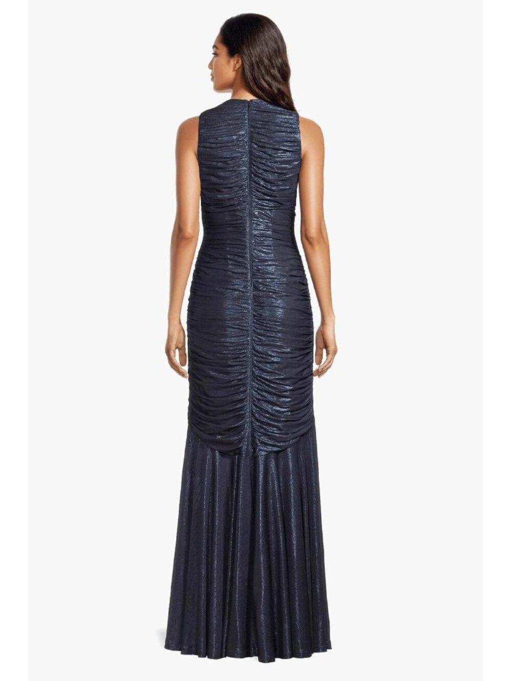 ONE33 Social Mermaid Silhouette Gown in Blue Metallic - Size 4, New with Tags - Picture 5 of 7